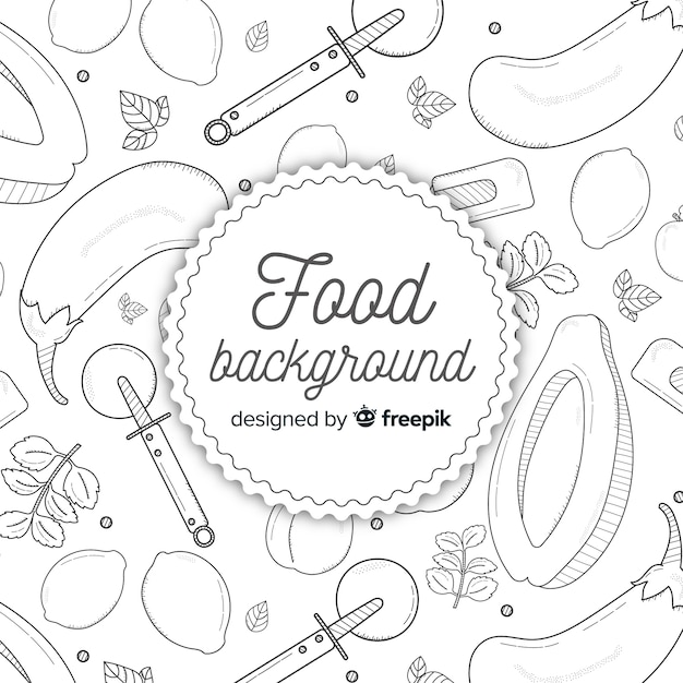 Free vector hand drawn food background