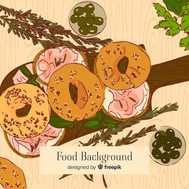 Free vector hand drawn food background