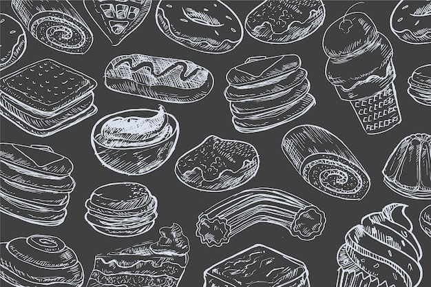 Hand drawn food background