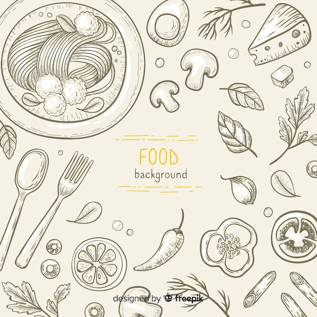 Hand drawn food background