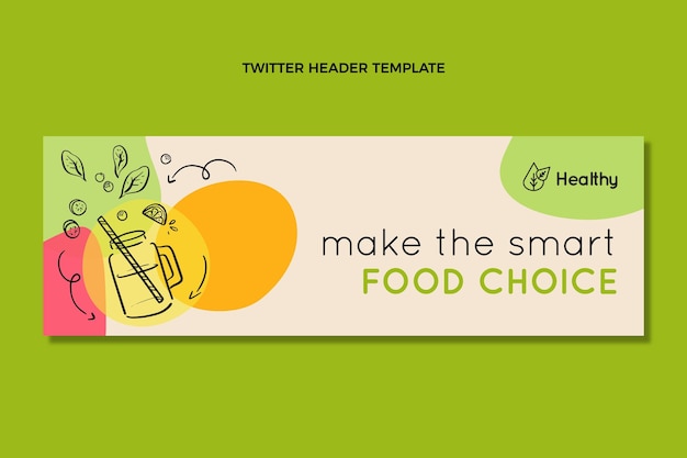 Free vector hand drawn food choice twitter header