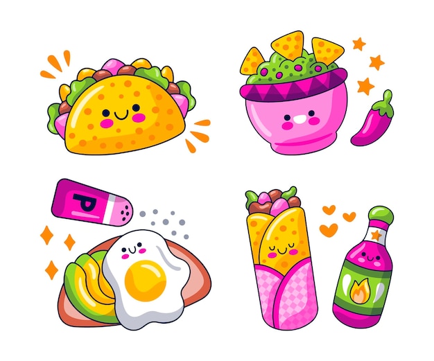 Free Vector hand drawn food elements collection