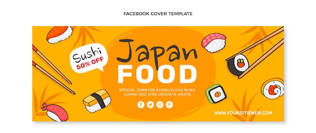 Hand drawn food facebook cover