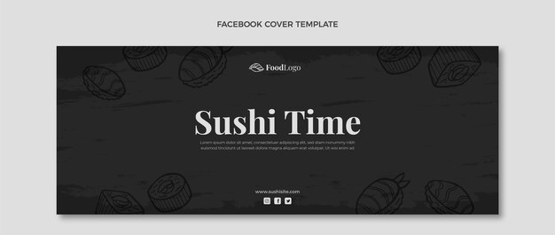 Free vector hand drawn food facebook cover