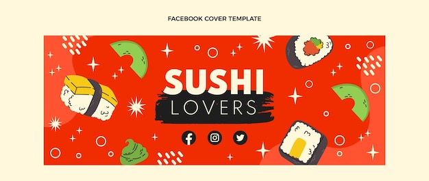 Free vector hand drawn food facebook cover