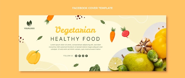Hand drawn food facebook cover