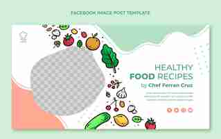 Free vector hand drawn food facebook post