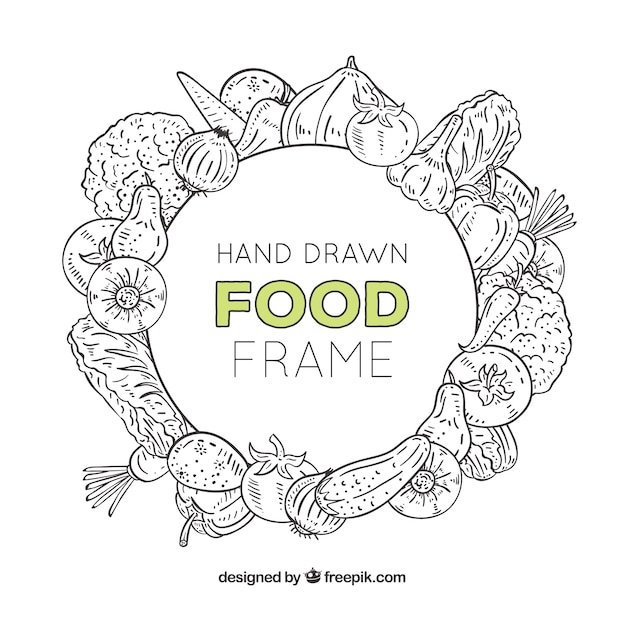 Hand drawn food frame