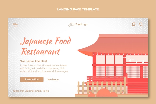Бесплатное векторное изображение Целевая страница рисованной еды