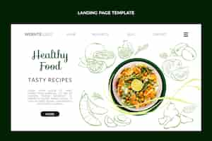 Free vector hand drawn food landing page