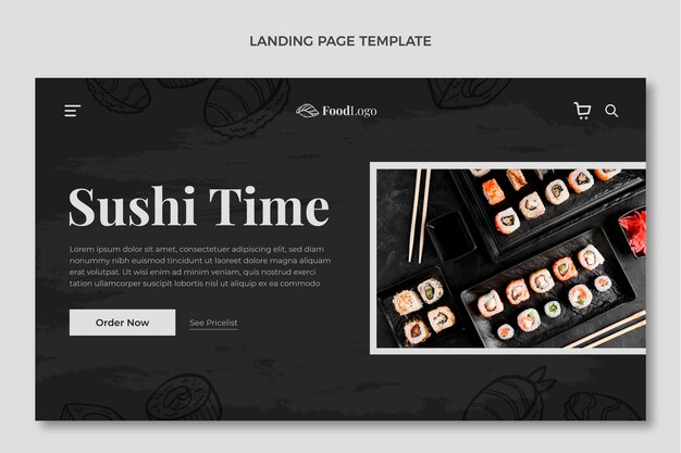 Free vector hand drawn food  landing page