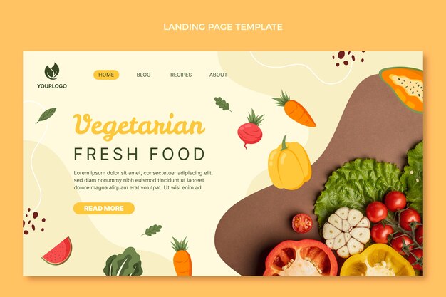 Hand drawn food landing page