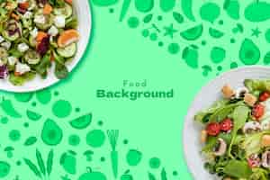 Free vector hand drawn food pattern background