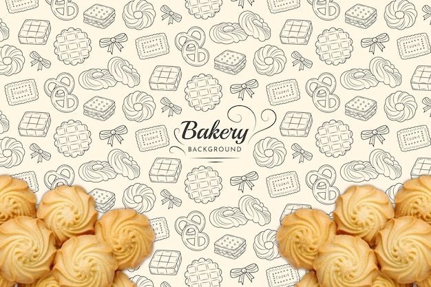 Hand drawn food pattern background