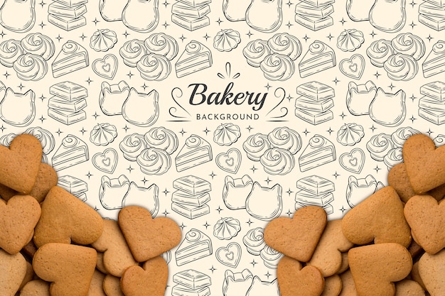 Hand drawn food pattern background