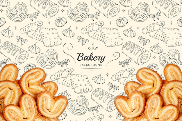 Hand drawn food pattern background