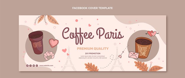 Hand drawn food social media cover template