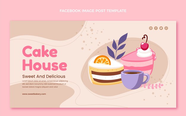 Hand drawn food social media post template