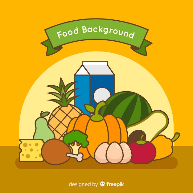 Free vector hand drawn food still life background