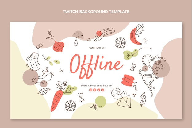 Free vector hand drawn food twitch background