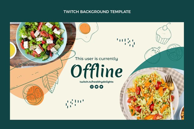 hand drawn food twitch background