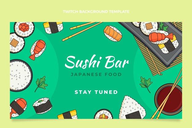 Hand drawn food twitch background