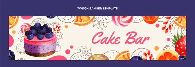 hand drawn food twitch banner