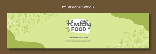 Hand drawn food twitch banner