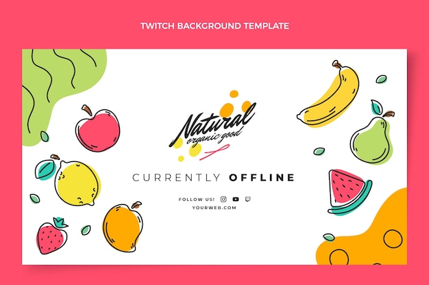 Hand drawn food twitch template