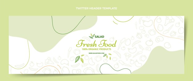 Hand drawn food twitter header