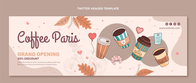 Hand drawn food twitter header