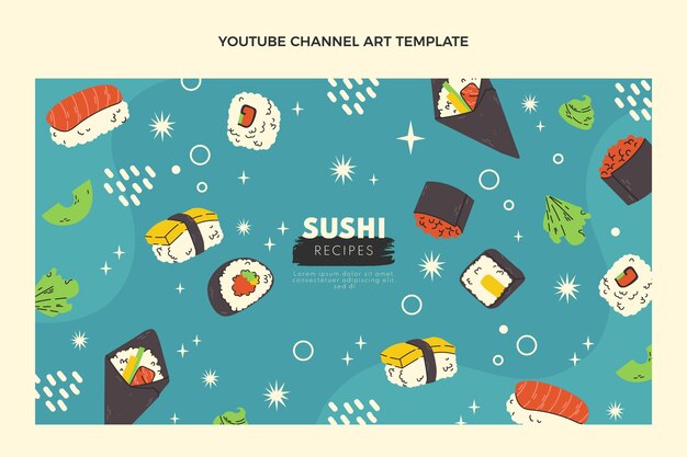 手描きの食べ物youtubeチャンネルアート
