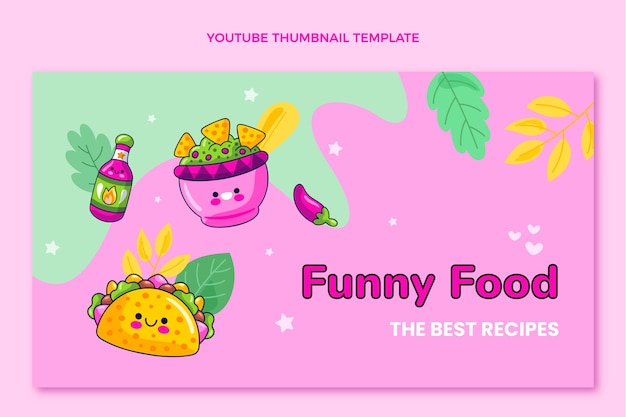 Hand drawn food youtube thumbnail