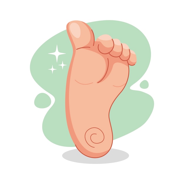 Hand drawn foot cartoon illustration