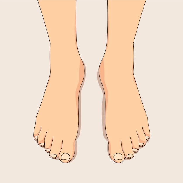 Hand drawn  foot cartoon illustration