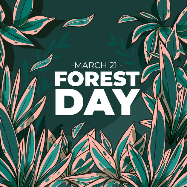 Hand drawn forest day illustration