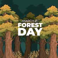 Free vector hand drawn forest day illustration