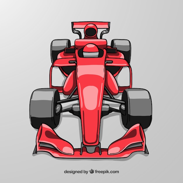 Бесплатное векторное изображение Рисованная формула 1 гоночный автомобиль