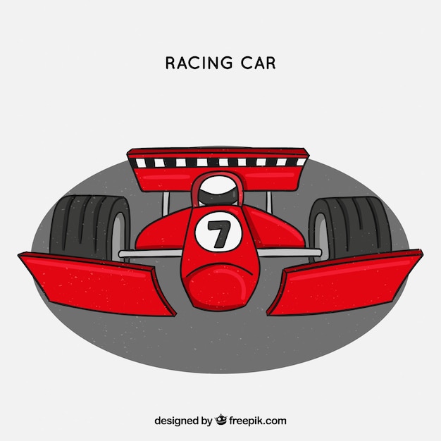 Hand drawn formula 1 racing car