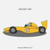 Free vector hand drawn formula 1 racing car