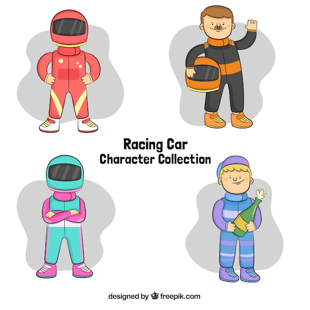 Hand Drawn Formula 1 Racing Characters