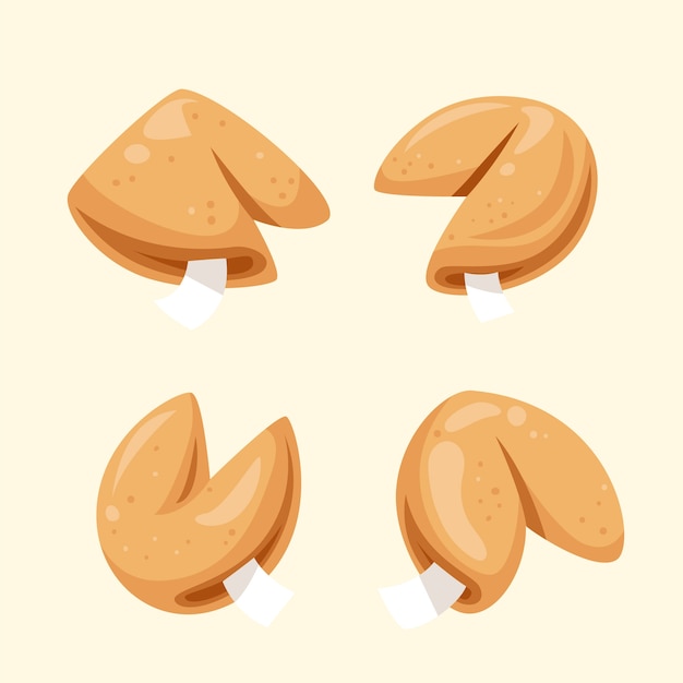 Free vector hand drawn fortune cookie collection