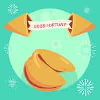 Free vector hand drawn fortune cookie illustration