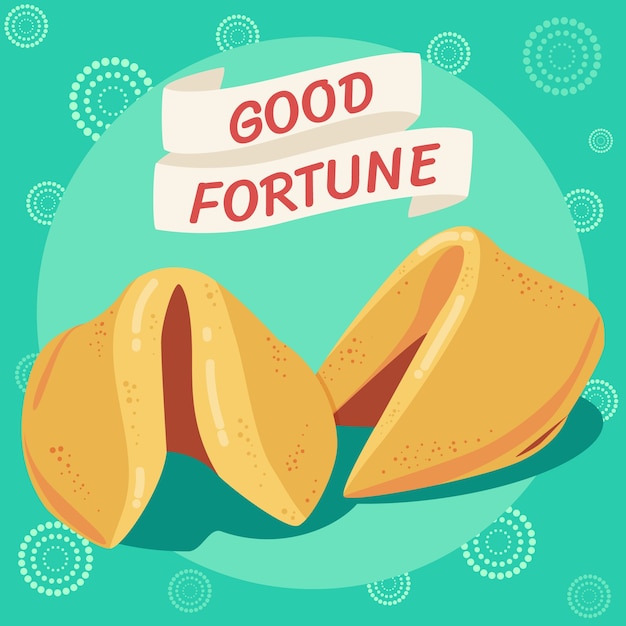 Free vector hand drawn fortune cookie illustration