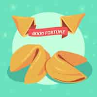 Free vector hand drawn fortune cookie illustration