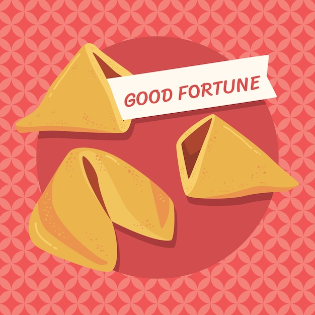 Free vector hand drawn fortune cookie illustration