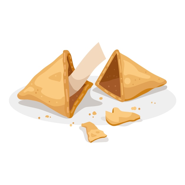 Free vector hand drawn fortune cookie illustration