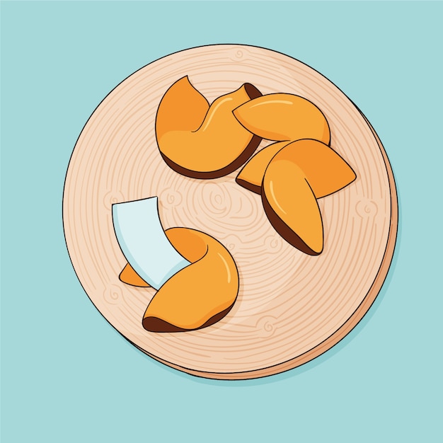 Free vector hand drawn fortune cookie illustration