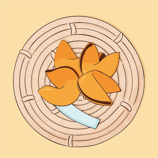 Free vector hand drawn fortune cookie illustration