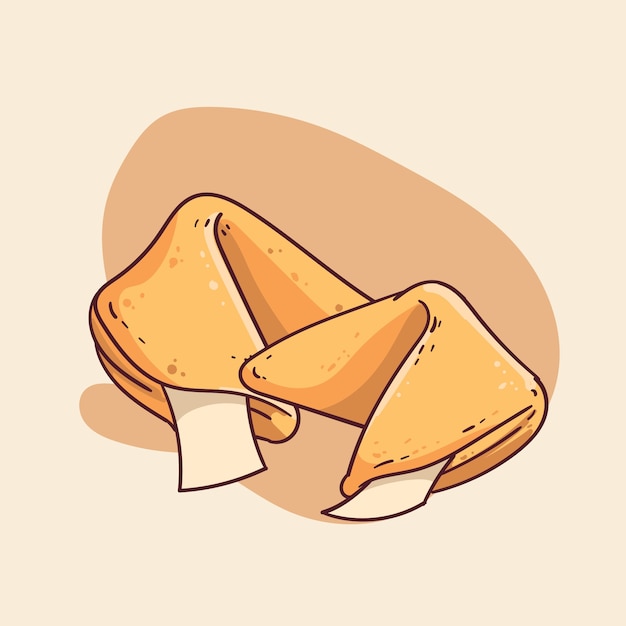 Free vector hand drawn fortune cookie illustration